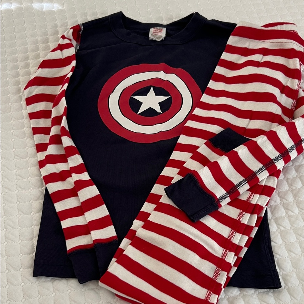 Hanna Andersson Captain America Striped Pajama Set